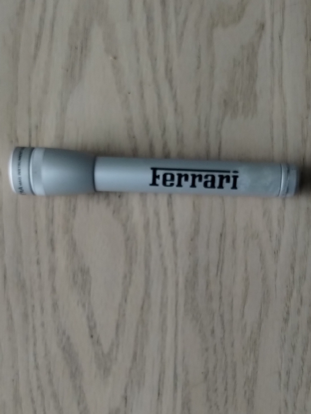Ferrari Silver LED Flashlight - Portable Aluminum Torch
